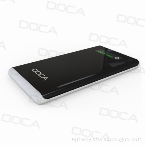 DOCA D602 Hot! 8000mAh Ultrathin Power Bank With Touch Switch